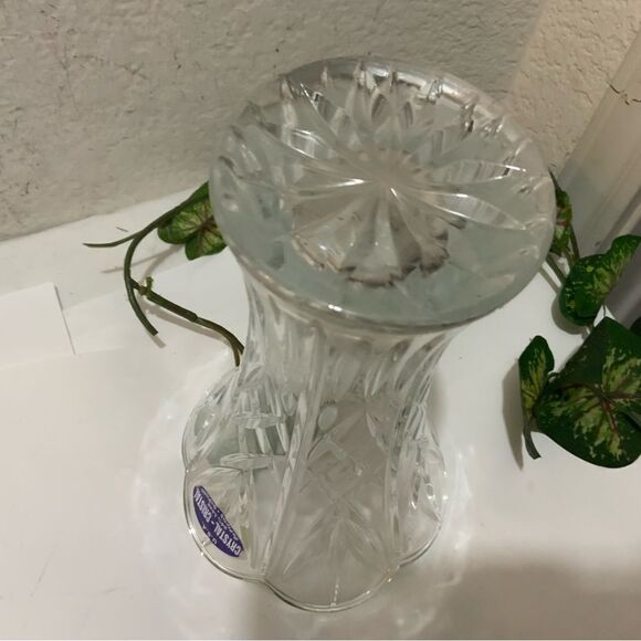 Crystal DePlomb / Cristal DePomo Lead Flared Scalloped 8-3/4" Vase  Made in USA - Picture 4 of 4